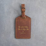 The Lord Bless Thee & Keep Thee Num. 6:24 Arizona full-grain leather luggage tag, Christian scripture gift