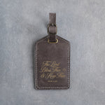 The Lord Bless Thee & Keep Thee Num. 6:24 Country Gray full-grain leather luggage tag, Christian scripture gift