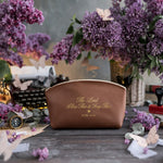 The Lord Bless Thee & Keep Thee Num. 6:24 full-grain leather makeup bag, Christian scripture gift