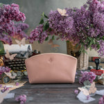 Makeup Bag In Blush Leather