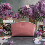 Makeup Bag In Parisian Blossom Leather with hand-finished detailing