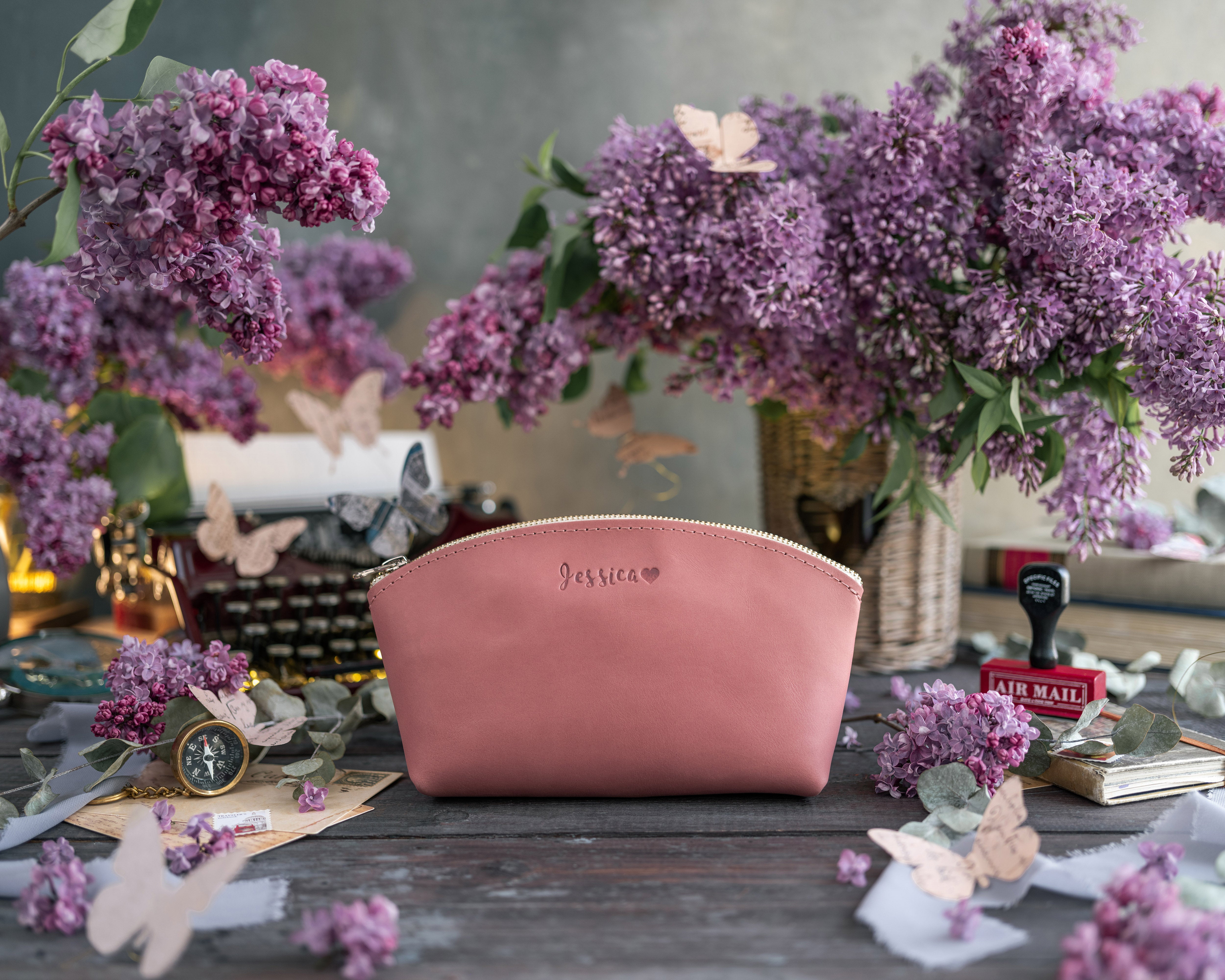 Makeup Bag In Parisian Blossom Leather