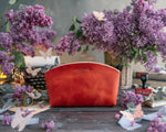 Makeup Bag In Poppy Red Leather