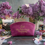 Peace Which Passeth Understanding Phil. 4:7 Fuchsia full-grain leather makeup bag, Christian scripture gift