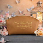Peace Which Passeth Understanding Phil. 4:7 Indian Summer full-grain leather makeup bag, Christian scripture gift