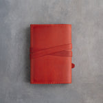 Poppy Red leather journal, Small size, back