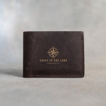 Trust In The Lord Proverbs 3:5 full-grain leather wallet, Christian scripture gift