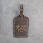 He Shall Direct Thy Paths Prov. 3:6 Country Gray full-grain leather luggage tag, Christian scripture gift