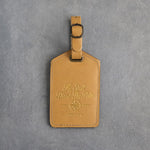 He Shall Direct Thy Paths Prov. 3:6 Indian Summer full-grain leather luggage tag, Christian scripture gift