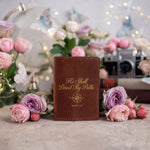 He Shall Direct Thy Paths Prov. 3:6 full-grain leather passport cover, Christian scripture gift