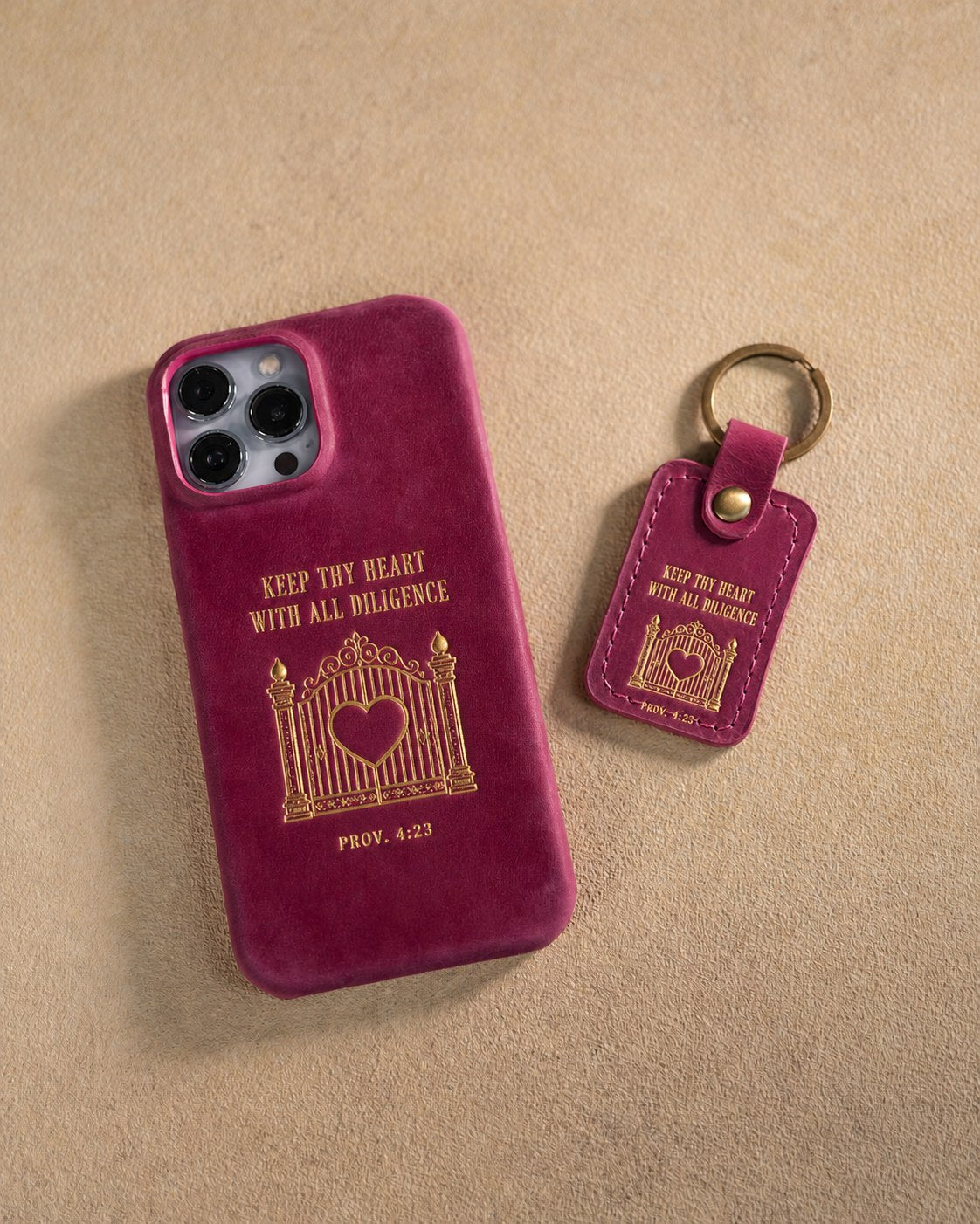 Keep Thy Heart With All Diligence Prov. 4:23 handcrafted leather iPhone case, Christian scripture gift