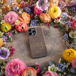 Come Before His Presence With Singing Psalm 100 handcrafted leather iPhone case, Christian scripture gift