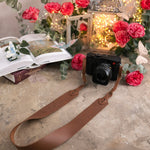 This Is The Day Psalm 118:24 Caramel full-grain leather camera strap, Christian scripture gift