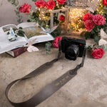 This Is The Day Psalm 118:24 Country Gray full-grain leather camera strap, Christian scripture gift
