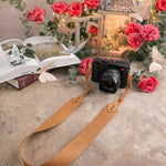 This Is The Day Psalm 118:24 Indian Summer full-grain leather camera strap, Christian scripture gift
