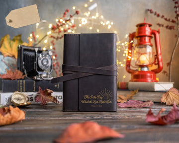 Psalm 118:24 leather journal – "this is the day which the lord hath made" bible verse gift