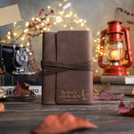 A Lamp Unto My Feet Psalm 119:105 Sicilian Brown handcrafted leather journal, Christian scripture gift