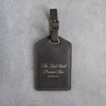 The Lord Shall Preserve Thee Psalm 121:7 Dark Espresso full-grain leather luggage tag, Christian scripture gift