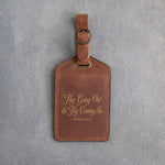 Thy Going Out & Thy Coming In Psalm 121:8 Arizona full-grain leather luggage tag, Christian scripture gift