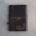 Fearfully & Wonderfully Made Psalm 139:14 handcrafted leather journal, Christian scripture gift