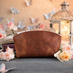 He Healeth The Broken In Heart Psalm 147:3 Arizona full-grain leather makeup bag, Christian scripture gift