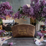 I Will Fear No Evil Psalm 23:4 full-grain leather makeup bag, Christian scripture gift