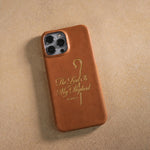 The Lord Is My Shepherd Psalm 23 handcrafted leather iPhone case, Christian scripture gift