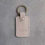 The Lord Is My Shepherd Psalm 23 Gray Sand handcrafted leather keychain, Christian scripture gift