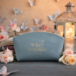 The Lord Is My Shepherd Psalm 23 Turquoise full-grain leather makeup bag, Christian scripture gift
