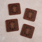 Taste And See Psalm 34:8 set of leather coasters, Christian scripture gift