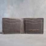 A Very Present Help Psalm 46:1 Country Gray full-grain leather wallet, Christian scripture gift