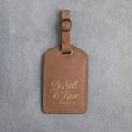 Be Still & Know Psalm 46:10 Caramel full-grain leather luggage tag, Christian scripture gift