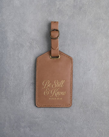 Psalm 46:10 luggage tag – "be still & know" bible verse gift