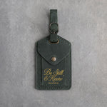 Be Still & Know Psalm 46:10 Forest Green full-grain leather luggage tag, Christian scripture gift