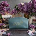 She Shall Not Be Moved Psalm 46:5 full-grain leather makeup bag, Christian scripture gift