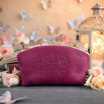 She Shall Not Be Moved Psalm 46:5 full-grain leather makeup bag, Christian scripture gift