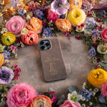 God Is Our Refuge And Strength Psalm 46 handcrafted leather iPhone case, Christian scripture gift