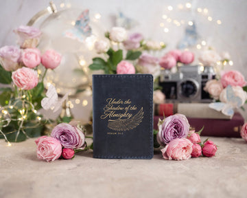 Psalm 91:1 passport cover – "under the shadow of the almighty" bible verse gift