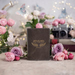 Under His Wings Psalm 91:4 full-grain leather passport cover, Christian scripture gift
