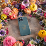 Be Ye Transformed Rom. 12:2 handcrafted leather iPhone case, Christian scripture gift
