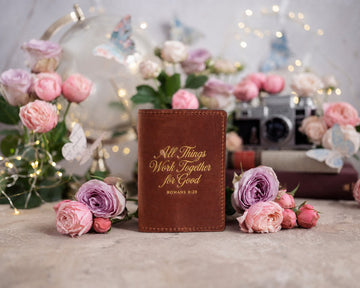 Romans 8:28 passport cover – bible verse christian gift