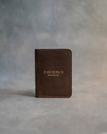 Romans 8:31 men's wallet – "if god be for us" bible verse gift