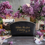 Whither Thou Goest, I Will Go Ruth 1:16 full-grain leather makeup bag, Christian scripture gift