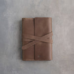 Sicilian Brown leather journal, Small size, front with a debossed name