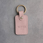 Walk By Faith 2 Cor. 5:7 Blush handcrafted leather keychain, Christian scripture gift