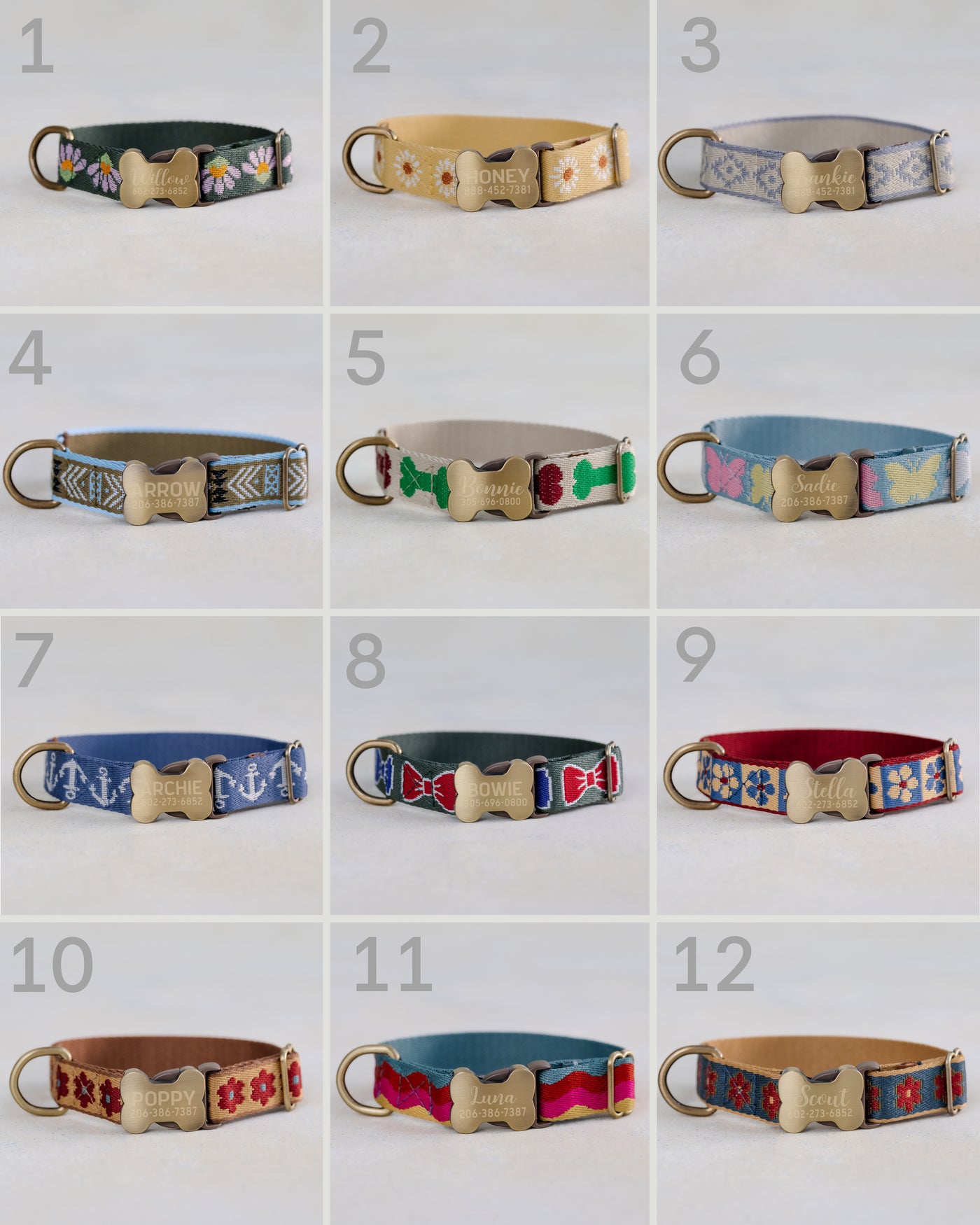 Personalized Dog Collar - Dog Collar and Leash Set - Custom webbing design collar