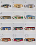 Personalized dog collar in designer webbing