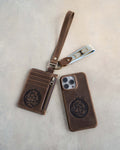 Webbing dog collar geometric pattern khaki