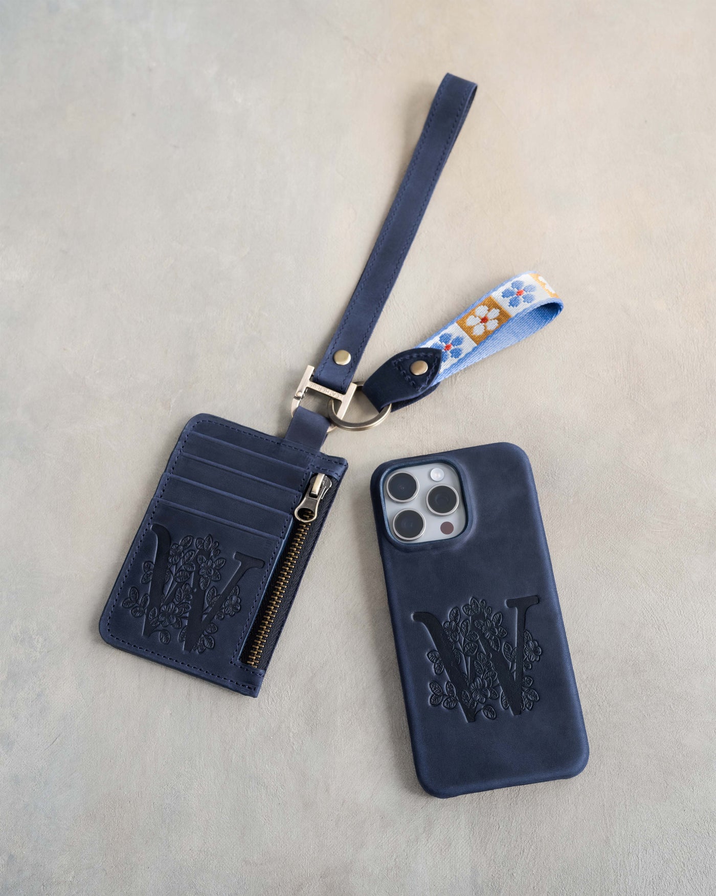 Webbing dog collar nautical blue