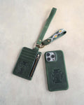 Webbing dog collar bow pattern green